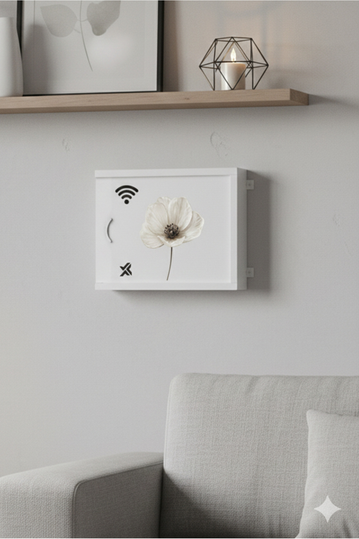 Çiçek Baskılı Modem & Sigorta Saklama Kutusu 30X35 CM