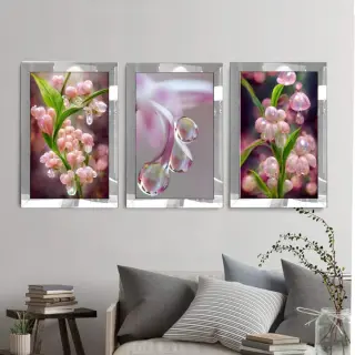Pleksi Çerçeveli Blossome Çiçeği 3lü Tablo